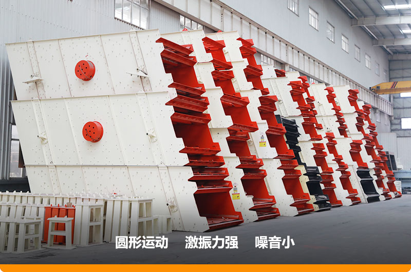 圓振動(dòng)篩，篩孔尺寸為5-80mm，處理能力32-276t/h